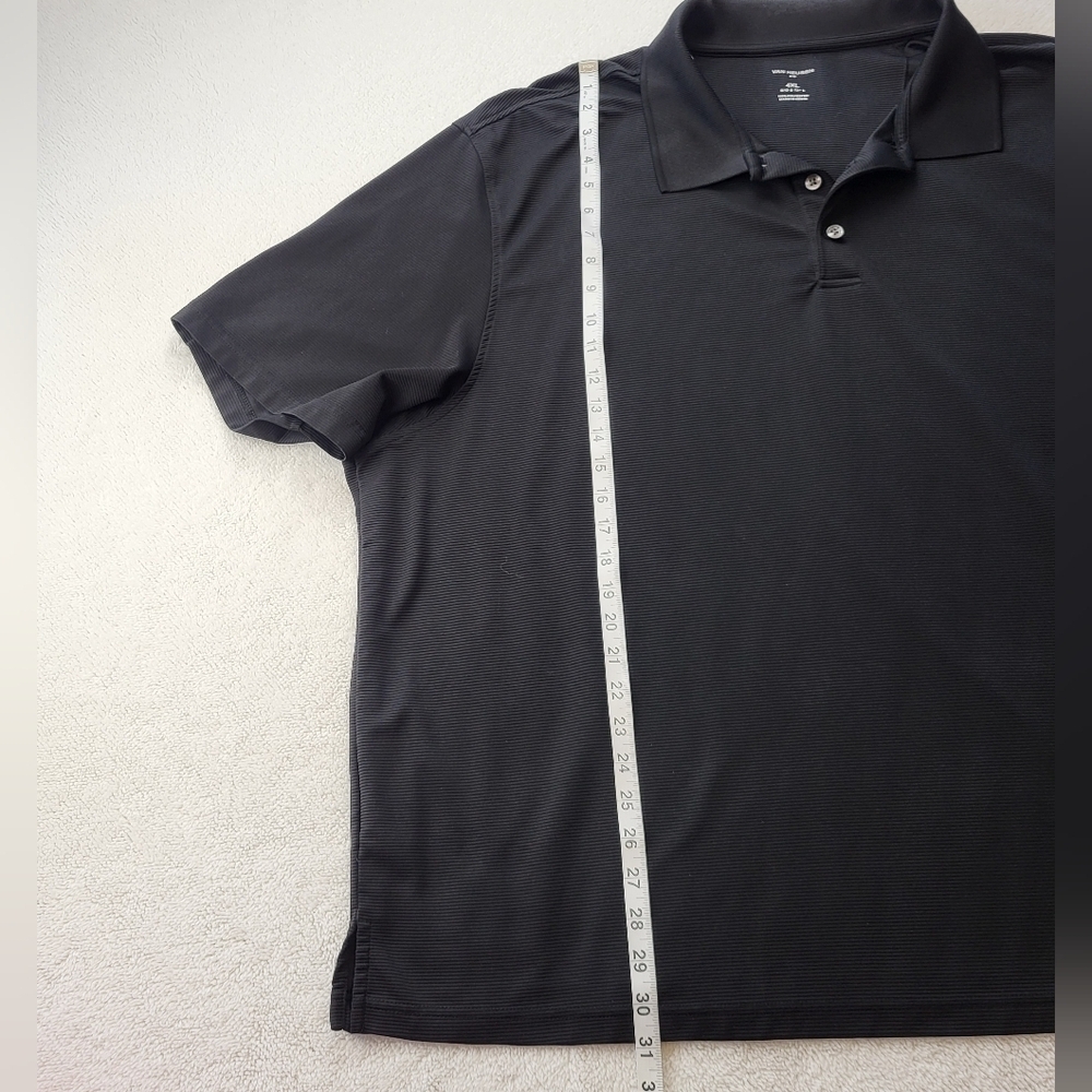 Van Heusen Black Polo Shirt Short Sleeves Men's Size 4X - Picture 4 of 6